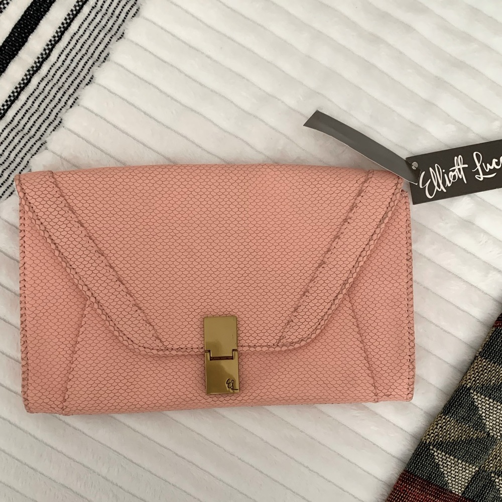Elliott Luca light pink clutch